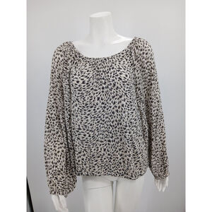 Anthropologie Cascais Top Size Medium Animal Leopard Off The Shoulder